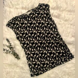 Max studio large black and ivory sleeveless top